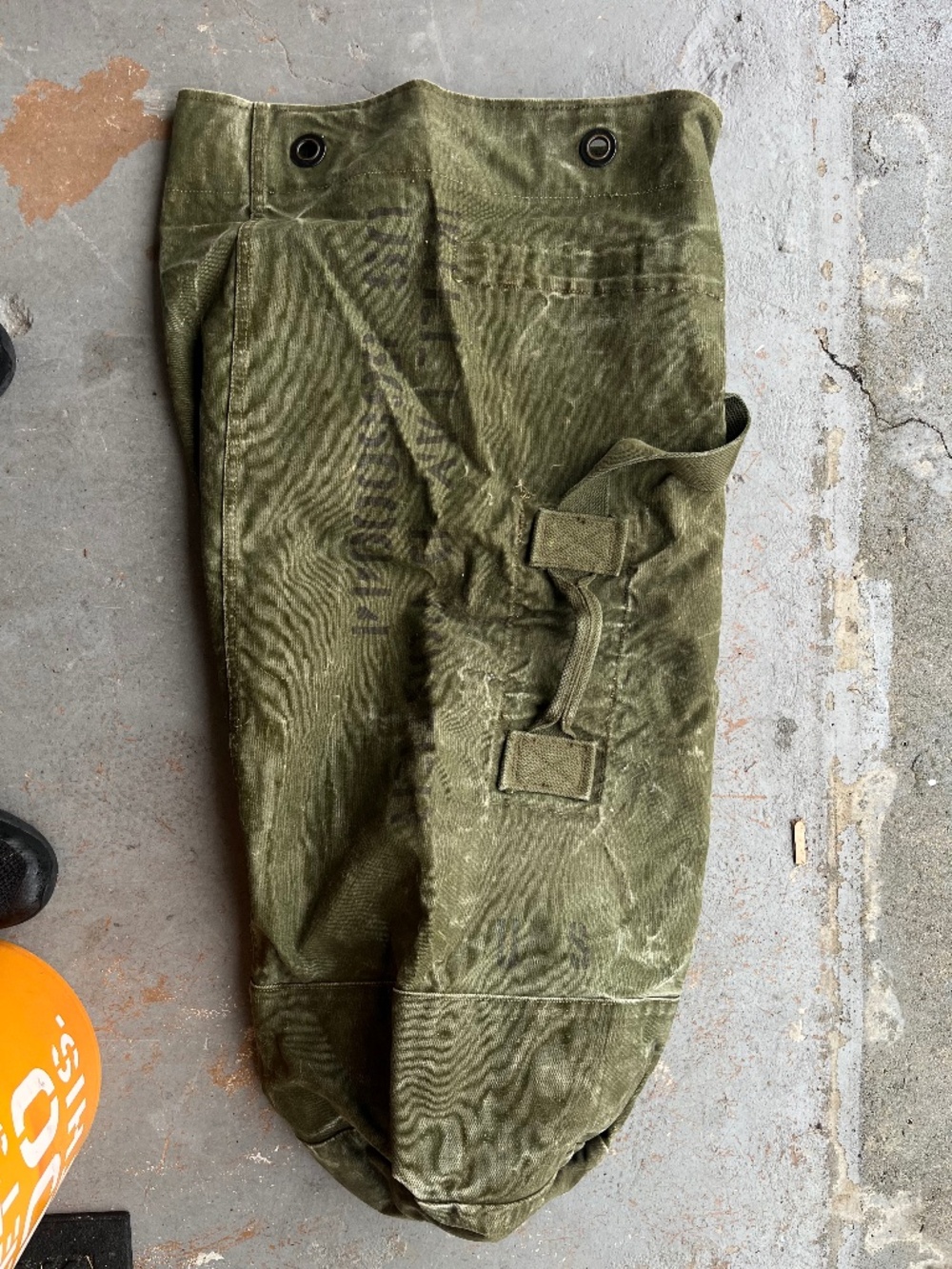 Vintage WWII War Era Army Issued Duffel Bag Memorabilia